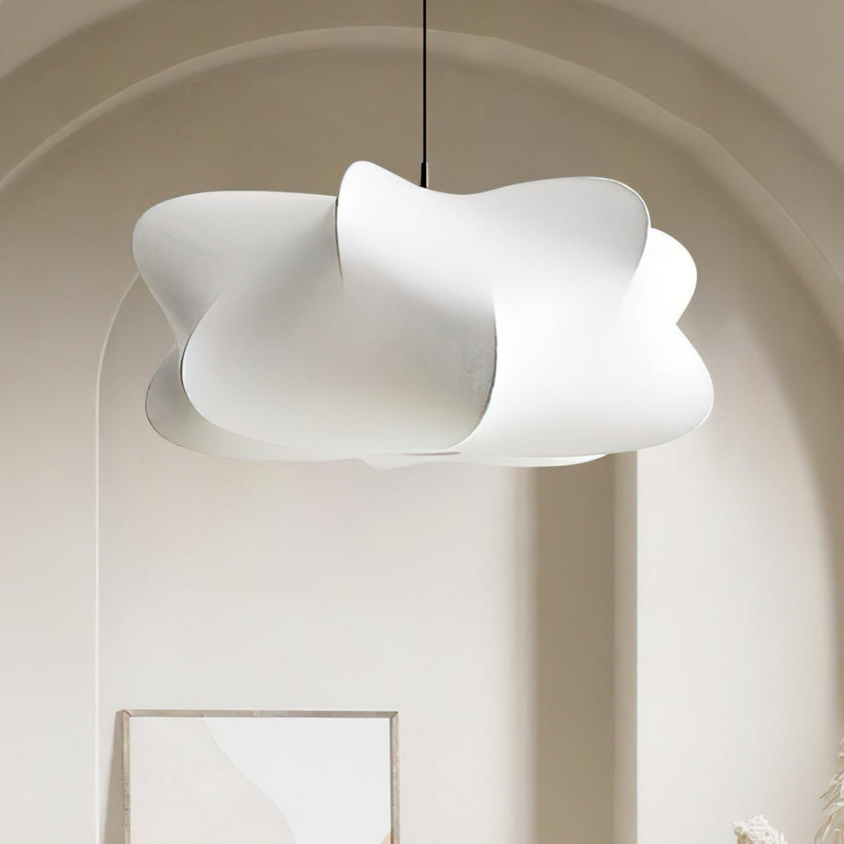 Modern Cirrus Cocoon Pendant Light – Silk Cloud Lamp in Wabi Sabi Style